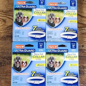 Bundle Of Four New In Box Hartz Ultra Guard White Flea & Tick Collar for Dogs
